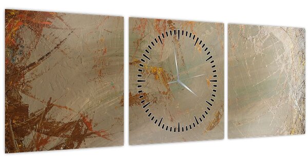 Obraz - Texturovaná abstrakce (s hodinami) (90x30 cm)