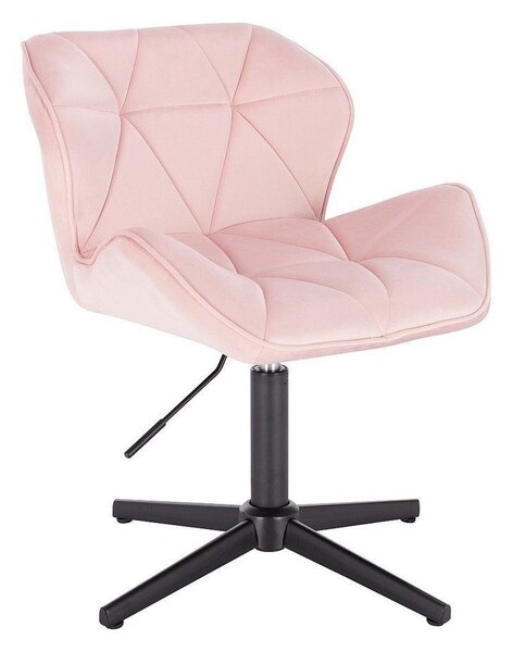 LuxuryForm Židle MILANO VELUR na černém kříži - světle růžová
