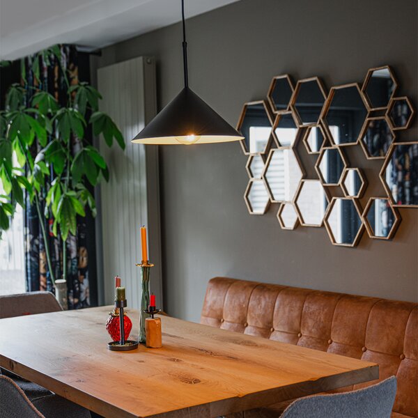 Designové závěsné svítidlo černé - Triangolo