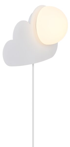 Nordlux 2312971001 Skyku, bílá nástěnná lampa obláček s vypínačem 1xE14, šířka 37cm