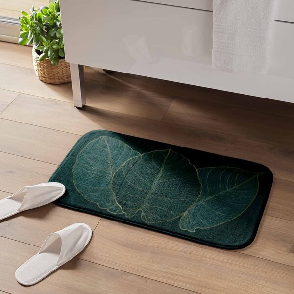 Tmavě zelená koupelnová předložka 45x75 cm Jade – douceur d'intérieur