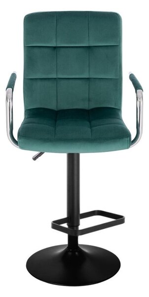 LuxuryForm DESIGN Barová židle VERONA VELUR na černém talíři - zelená