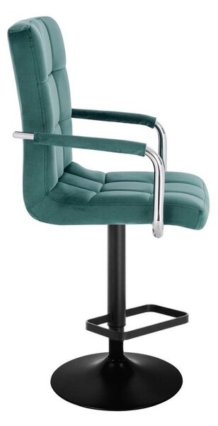 LuxuryForm DESIGN Barová židle VERONA VELUR na černém talíři - zelená