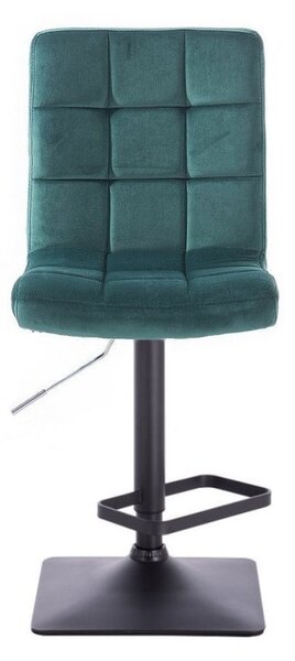 LuxuryForm DESIGN Barová židle TOLEDO VELUR na černé hranaté podstavě - zelená