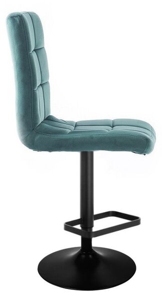 LuxuryForm DESIGN Barová židle TOLEDO VELUR na černém talíři - zelená