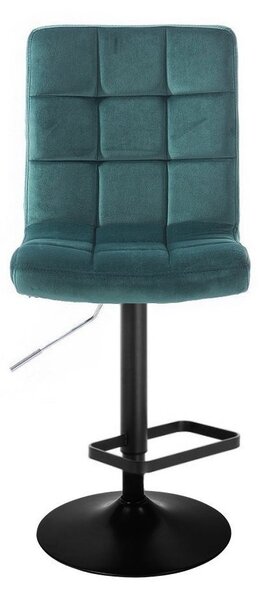 LuxuryForm DESIGN Barová židle TOLEDO VELUR na černém talíři - zelená