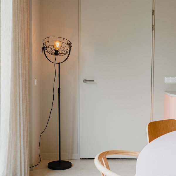 Průmyslová stojací lampa černá 35 cm nastavitelná - Hanze