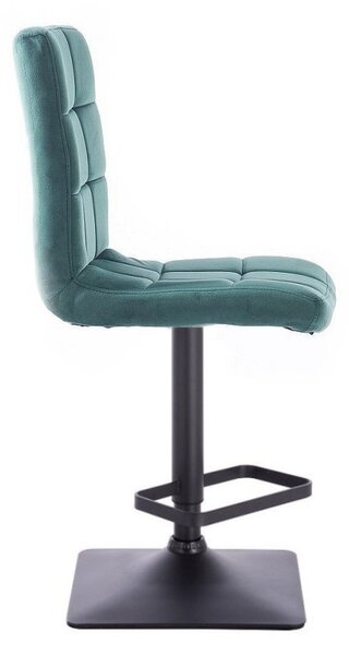 LuxuryForm DESIGN Barová židle TOLEDO VELUR na černé hranaté podstavě - zelená