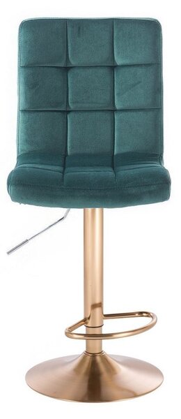 LuxuryForm DESIGN Barová židle TOLEDO VELUR na zlatém talíři - zelená