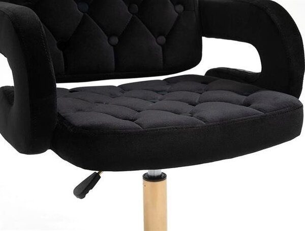 LuxuryForm DESIGN Barová židle ADRIA VELUR na zlaté kulaté podstavě - černá