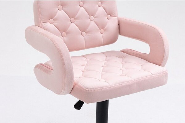 LuxuryForm DESIGN Barová židle ADRIA VELUR na černé kulaté podstavě - růžová