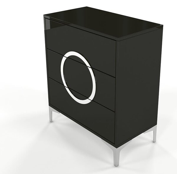 Černá moderní komoda Britt 3S