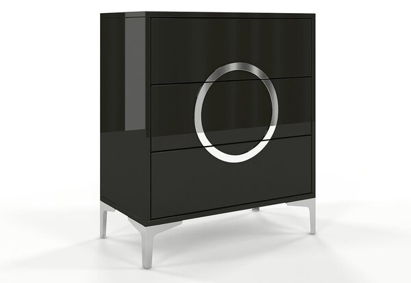 Černá moderní komoda Britt 3S