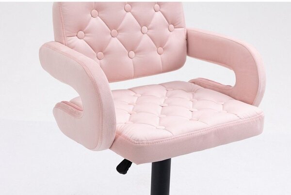 LuxuryForm DESIGN Židle ADRIA VELUR na černé podstavě s kolečky - růžová