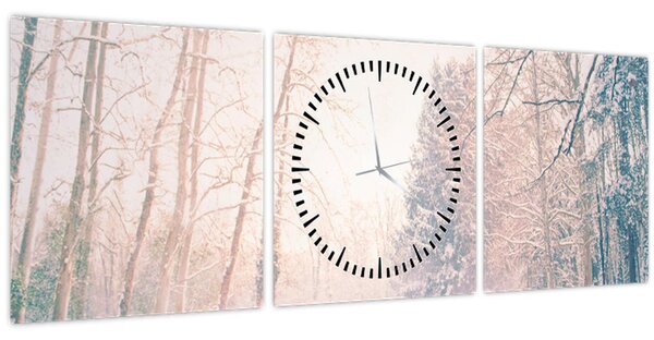 Obraz - Výhled do lesa (s hodinami) (90x30 cm)