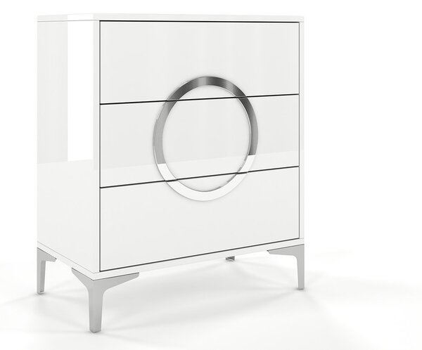 Bílá moderní komoda Britt 3S