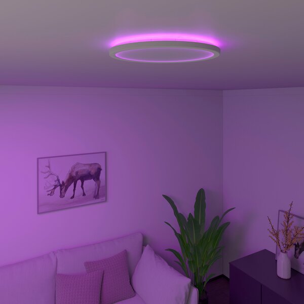 Chytré stropní svítidlo bílé 29,5 cm vč. LED RGBW IP54 - Siem