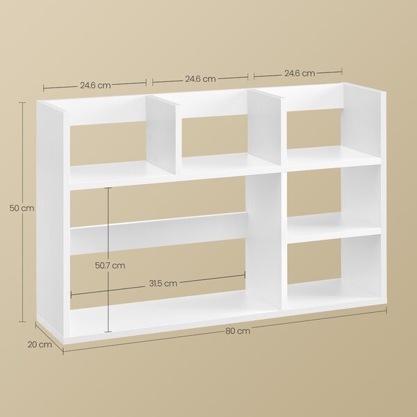 Songmics Stolní police s víceúčelovým využitím – bílá, 80 × 20 × 50 cm
