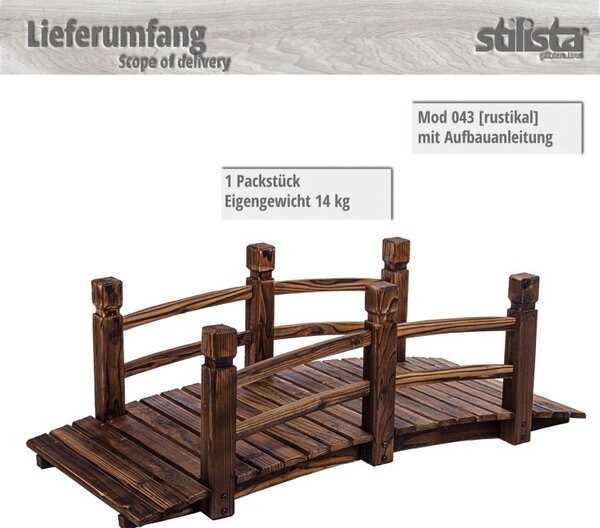 Dřevěný most, 150 x 67 x 55 cm