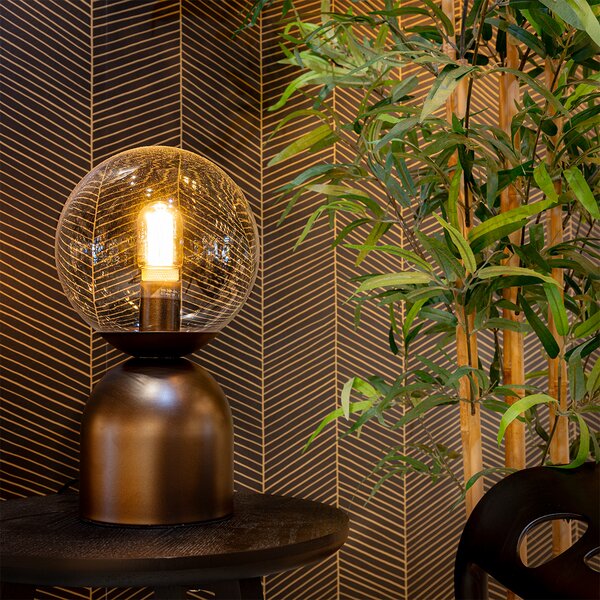 Stolní lampa Hotel Chic tmavě bronzová s čirým sklem - Pallon Trend