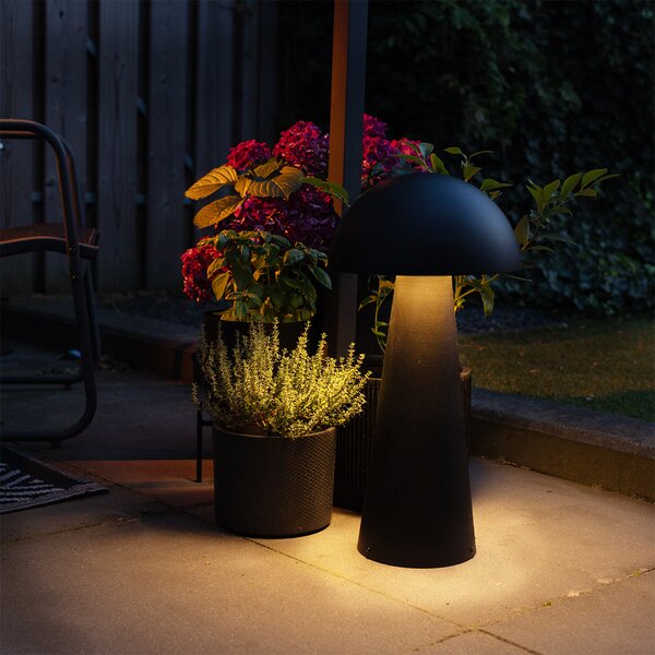 Venkovní stojací lampa černá 65 cm - Mushroom