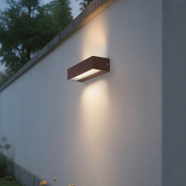 Průmyslová nástěnná lampa rezavě hnědá vč. LED IP65 - Steph