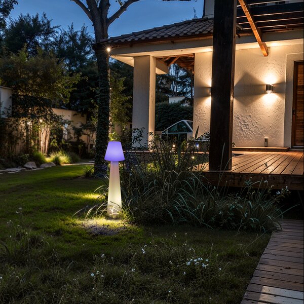 Designová venkovní stojací lampa bílá IP44 - Katrijn