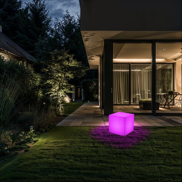 Moderní venkovní lampa bílá 38 cm čtvercová IP44 - Nura