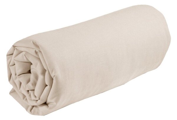 Jednobarevné napínací prostěradlo zn. Colombine® s hloubkou rohů 32 cm, z bavlny písková 90x190 cm
