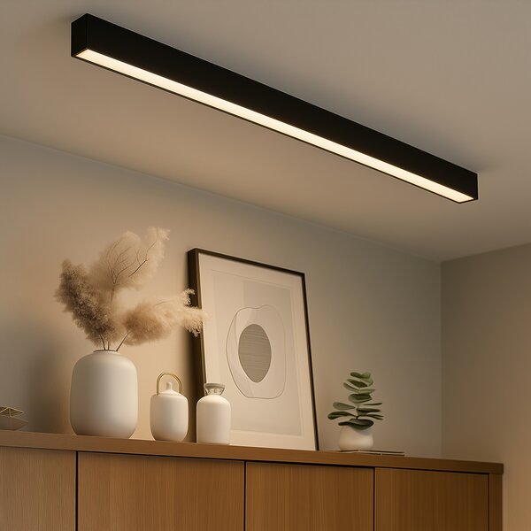 Stropní svítidlo černé vč. LED 3-stupňové stmívatelné 2700-4000K s přepínačem Dip - Keane