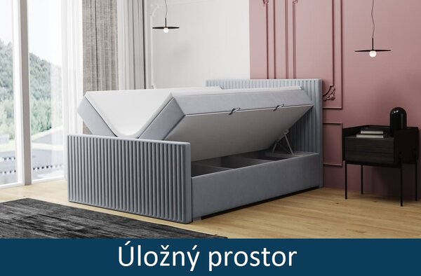 Čalouněná postel Paris Premium - Monolith 02 140x200