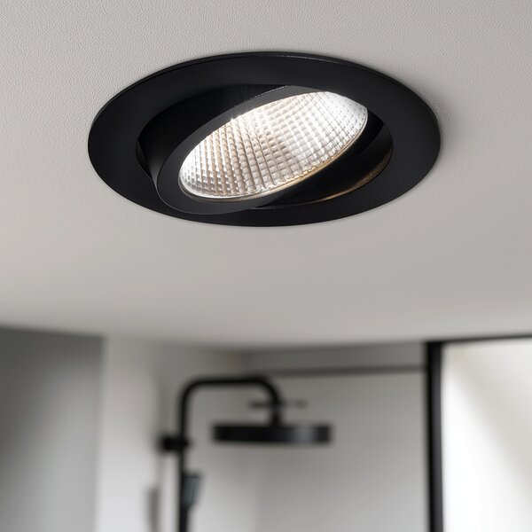 Zapuštěné bodové svítidlo černé 9,5 cm vč. LED 1015 lm stmívatelné IP65 - Gaius