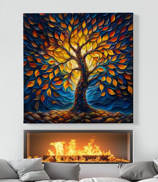 Obraz na plátně - Strom života Šupináč FeelHappy.cz Velikost obrazu (šířka x výška): 40 x 40 cm