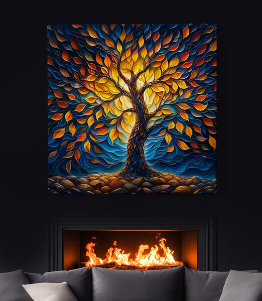 Obraz na plátně - Strom života Šupináč FeelHappy.cz Velikost obrazu (šířka x výška): 40 x 40 cm