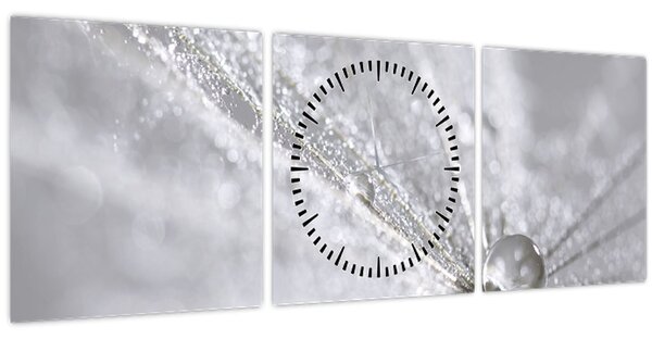 Obraz - Kapka vody (s hodinami) (90x30 cm)