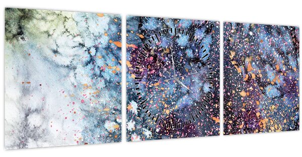 Obraz - Abstrakce (s hodinami) (90x30 cm)