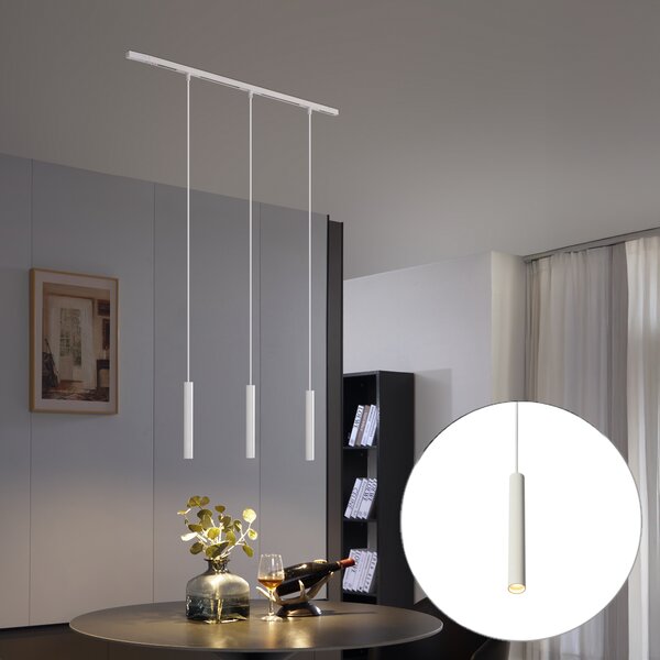 Moderní kolejnicový systém se 3 bílými závěsnými světly 1-fázový - Slimline Keno