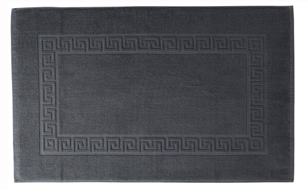 Koupelnová froté předložka s řeckým vzorem antracitová WC 50x40 cm