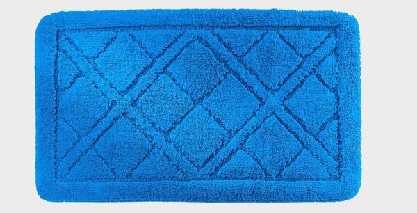 Koupelnová předložka se vzorem kosočtverců tmavě modrá 50x40 cm