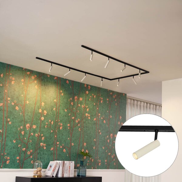 Moderní kolejnicový systém s 10 reflektory béžové a černé 1-fázový - Slimline Uzzy