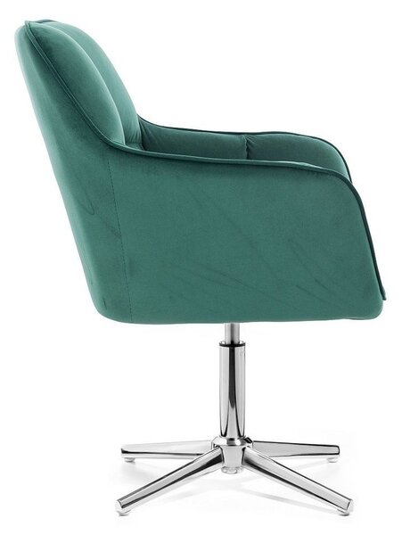 LuxuryForm DESIGN Křeslo AMALFI VELUR na stříbrném kříži - zelené