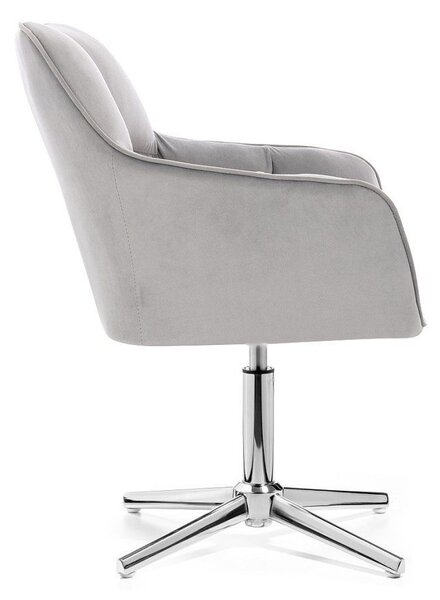 LuxuryForm DESIGN Křeslo AMALFI VELUR na stříbrném kříži - světle šedé