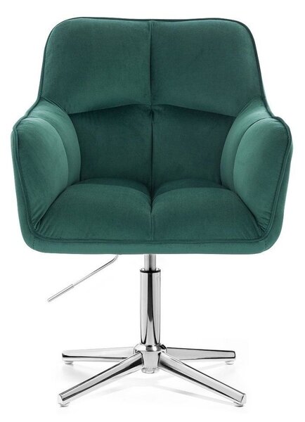 LuxuryForm DESIGN Křeslo AMALFI VELUR na stříbrném kříži - zelené