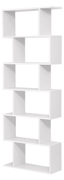 Songmics Designový regál 6 polic bílý