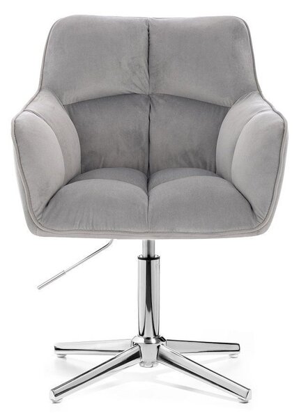 LuxuryForm DESIGN Křeslo AMALFI VELUR na stříbrném kříži - světle šedé
