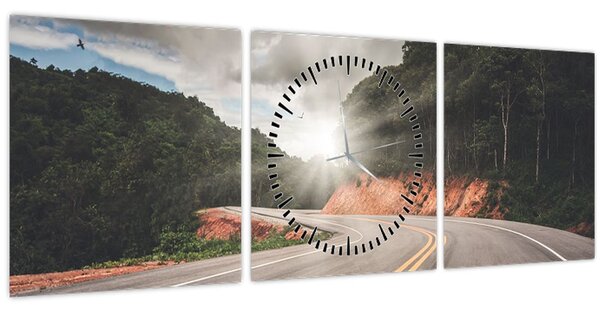 Obraz - Cesta start (s hodinami) (90x30 cm)