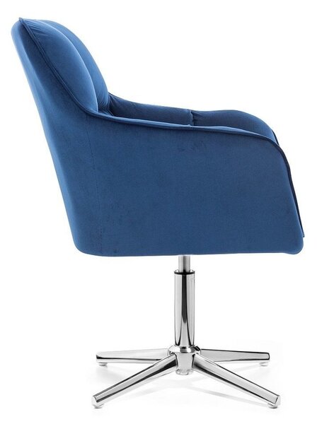 LuxuryForm DESIGN Křeslo AMALFI VELUR na stříbrném kříži - modré