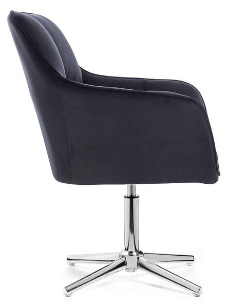 LuxuryForm DESIGN Křeslo AMALFI VELUR na stříbrném kříži - černé