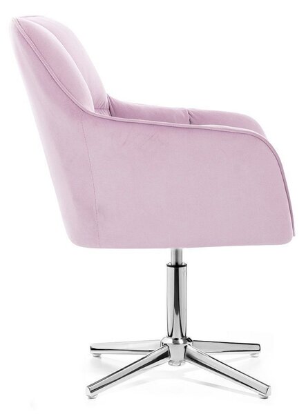 LuxuryForm DESIGN Křeslo AMALFI VELUR na stříbrném kříži - levandule