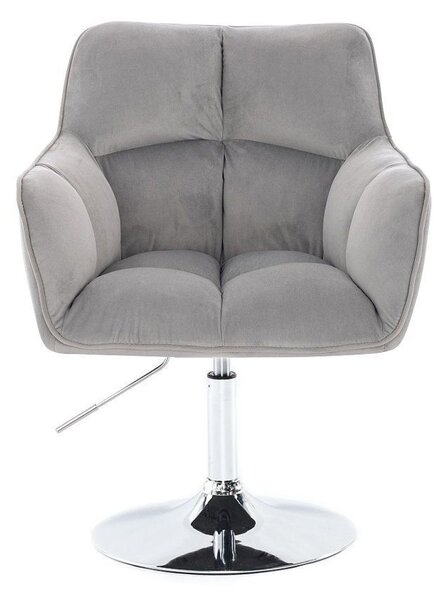LuxuryForm DESIGN Křeslo AMALFI VELUR na stříbrném talíři - světle šedé